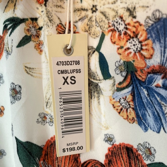 NWT Max Studio London Women's Kimono XS or L, Floral Print Orange Navy Cream. - Picture 4 of 6
